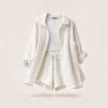 Women's Crinkled Muslin Cotton Shirt & Shorts Set