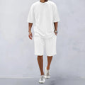 Men's Oversized T-Shirt & Shorts Set - Raw Hem Co-ord