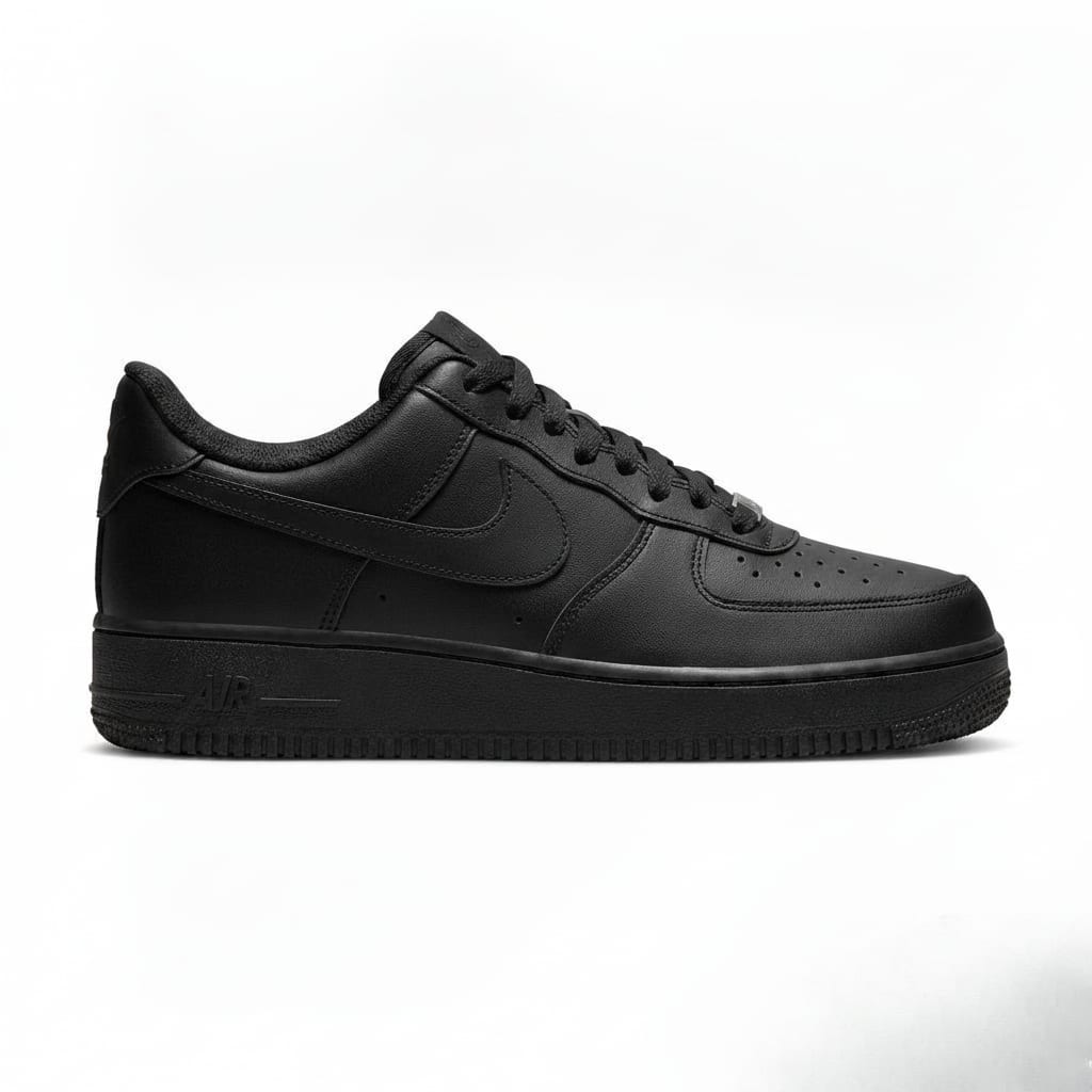 Zapatillas Casual Negras de Piel Estilo Urbano